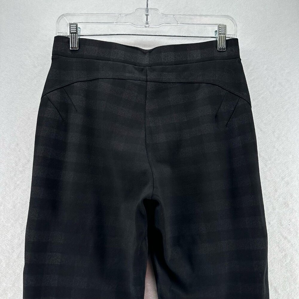 Vizio Collection Pants Womens Size M Ponte Gingham Skinny Pull On Ankle Black - Picture 5 of 11